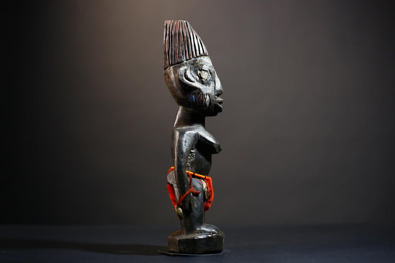 African Yoruba Male Twin Figure | Saki Oyo Traditional Craft | Unique Cultural Art | Handmade Decor | Collectible Statue Piece-G4782