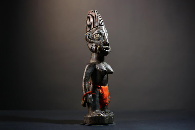 African Yoruba Male Twin Figure | Saki Oyo Traditional Craft | Unique Cultural Art | Handmade Decor | Collectible Statue Piece-G4782