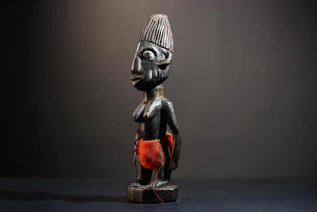 African Yoruba Male Twin Figure | Saki Oyo Traditional Craft | Unique Cultural Art | Handmade Decor | Collectible Statue Piece-G4782