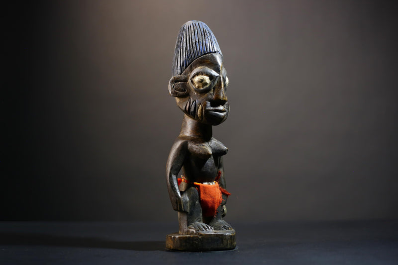 African Yoruba Male Twin Figure | Saki Oyo Traditional Craft | Unique Cultural Art | Handmade Decor | Collectible Statue Piece-G4781