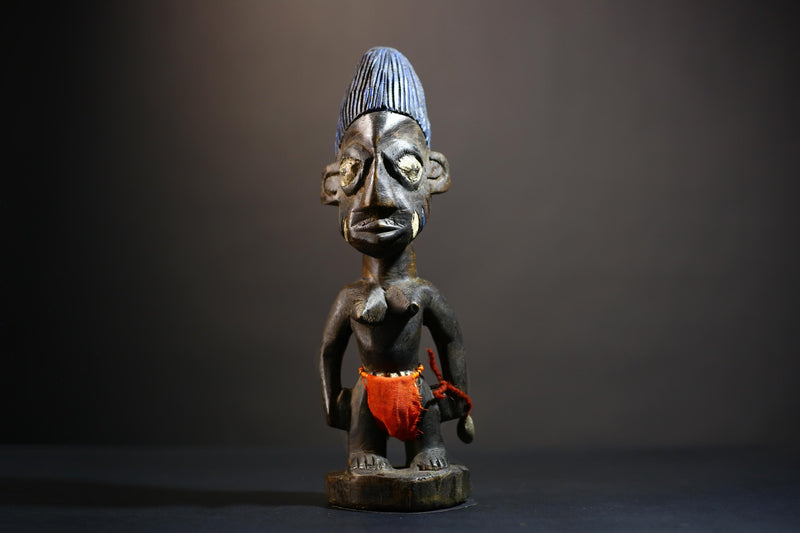 African Yoruba Male Twin Figure | Saki Oyo Traditional Craft | Unique Cultural Art | Handmade Decor | Collectible Statue Piece-G4781