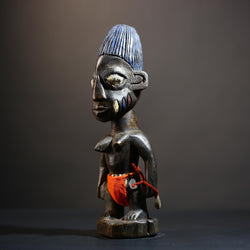 African Yoruba Male Twin Figure | Saki Oyo Traditional Craft | Unique Cultural Art | Handmade Decor | Collectible Statue Piece-G4781