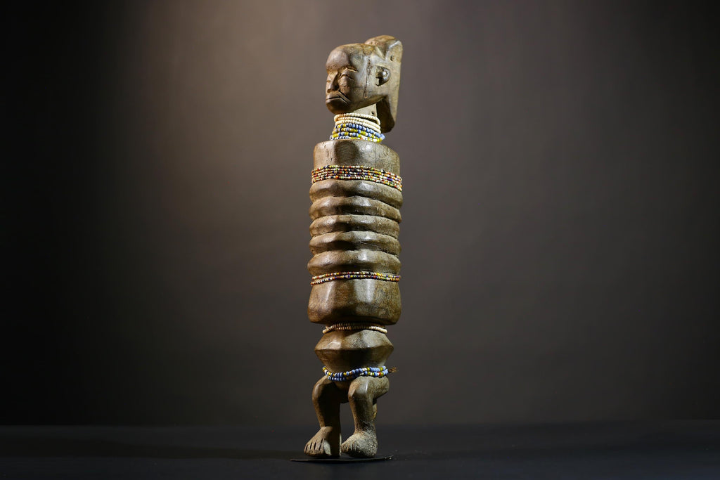 African Senufo Wooden Degele Mask | Tribal Art Decoration | Hand-Carved Ceremony Figure | Unique Wall Art | Authentic Cultural Piece -G4779