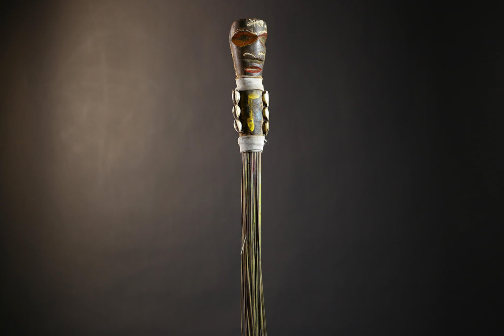 African Traditional Fly Whisk Handmade Straw | Tribal Ceremonial Decor | Unique Cultural Accent | Artisan Home Decoration Piece-G4777
