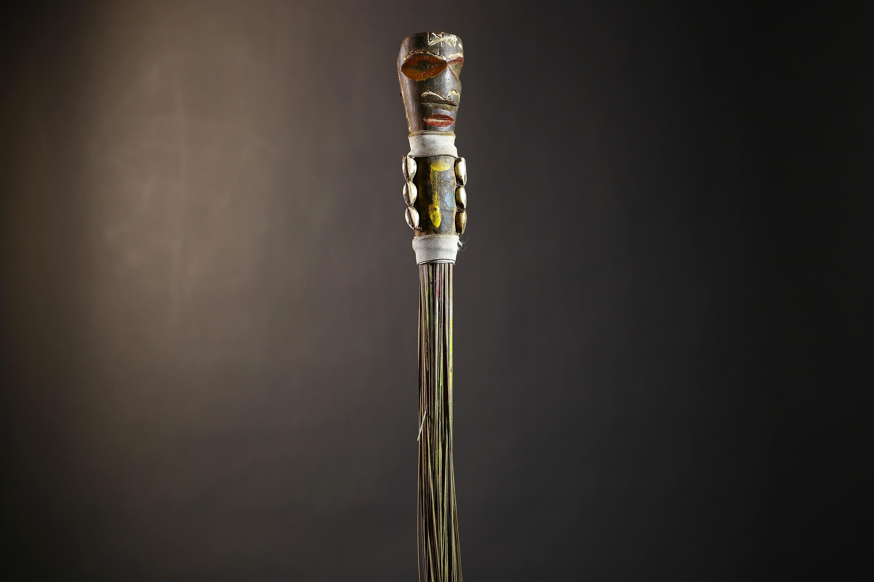 African Traditional Fly Whisk Handmade Straw | Tribal Ceremonial Decor | Unique Cultural Accent | Artisan Home Decoration Piece-G4777