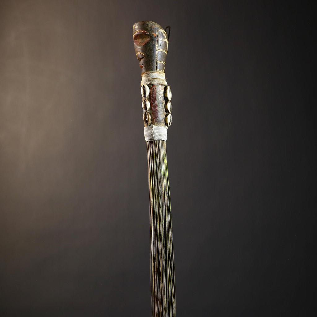 African Traditional Fly Whisk Handmade Straw | Tribal Ceremonial Decor | Unique Cultural Accent | Artisan Home Decoration Piece-G4777