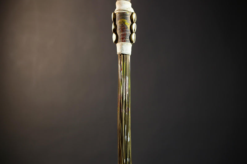 African Crafted Fly Whisk with Intricate Designs | Unique Home and Garden Decor | Handwoven Straw Accent | Cultural Art Piece-G4774