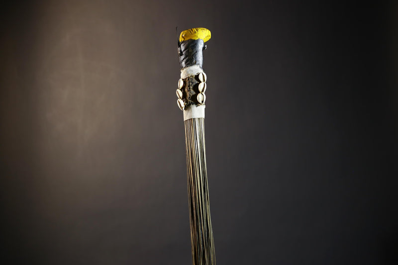 African Handcrafted Fly Whisk Unique Decorative Artisan Craft | Home Accent Accent | Cultural Heritage Art | Ethnic Design Piece-G4772