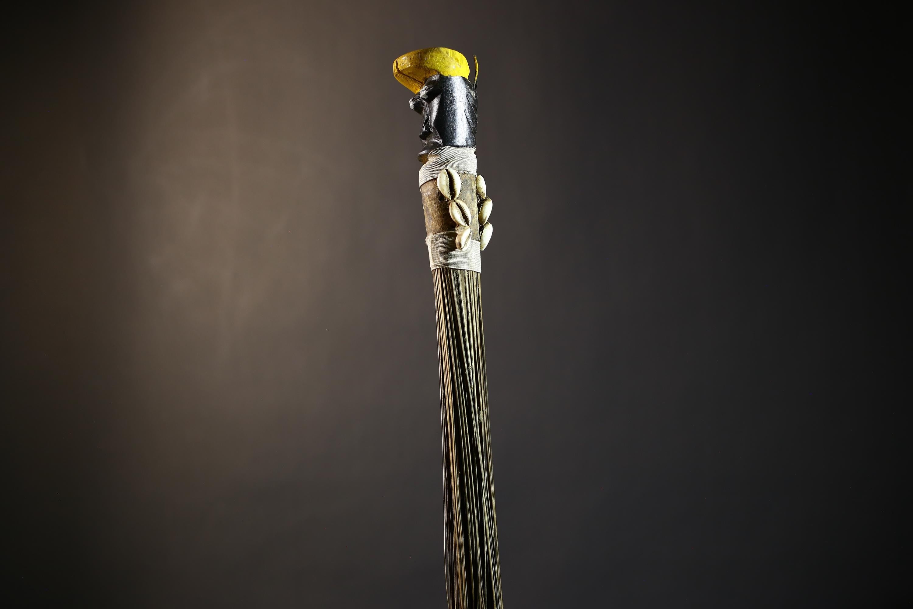 African Handcrafted Fly Whisk Unique Decorative Artisan Craft | Home Accent Accent | Cultural Heritage Art | Ethnic Design Piece-G4772
