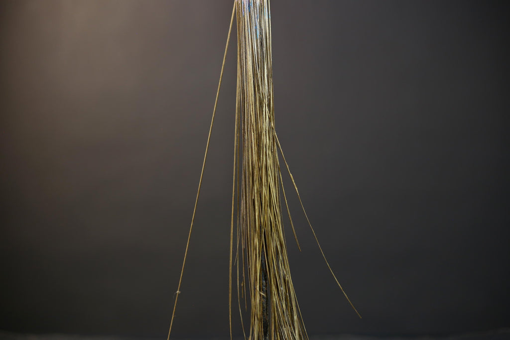 African Artisan Crafted Decorative Fly Whisk | Unique Home Décor Accent | Handwoven Straw Design | Cultural Art Display Piece-G4771