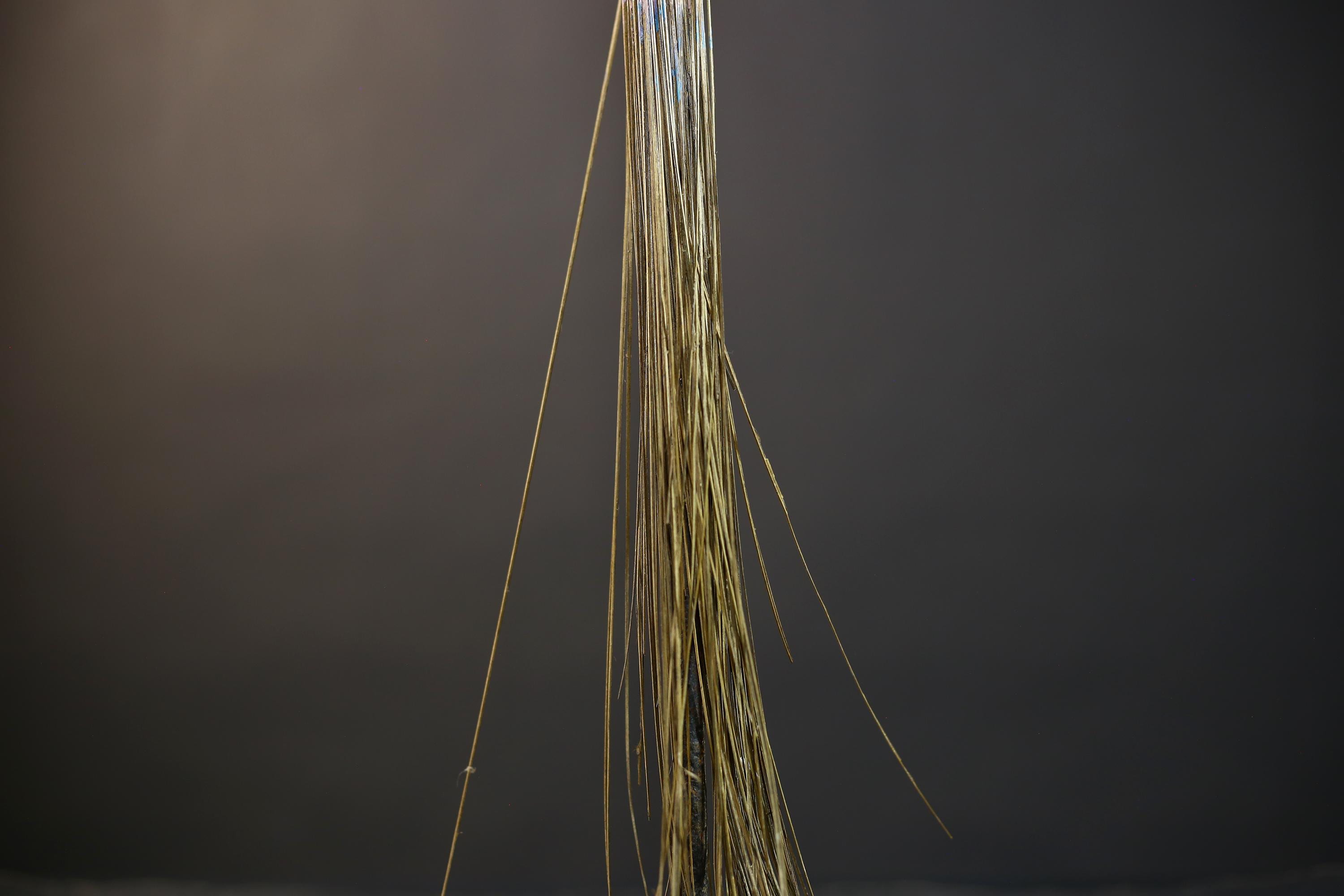 African Artisan Crafted Decorative Fly Whisk | Unique Home Décor Accent | Handwoven Straw Design | Cultural Art Display Piece-G4771