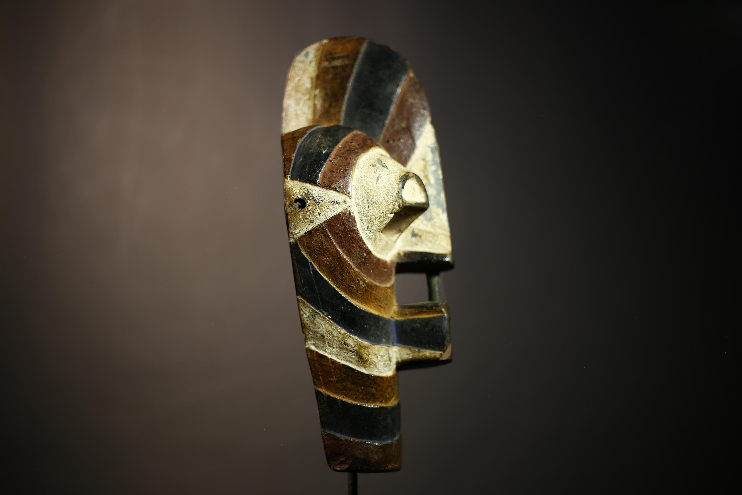 African Songye Mask | Vintage Hand Carved Art | Wooden Tribal Decor | Kifwebe Wall Art | Unique Home Accent | Ethnic Gift Idea-G4624