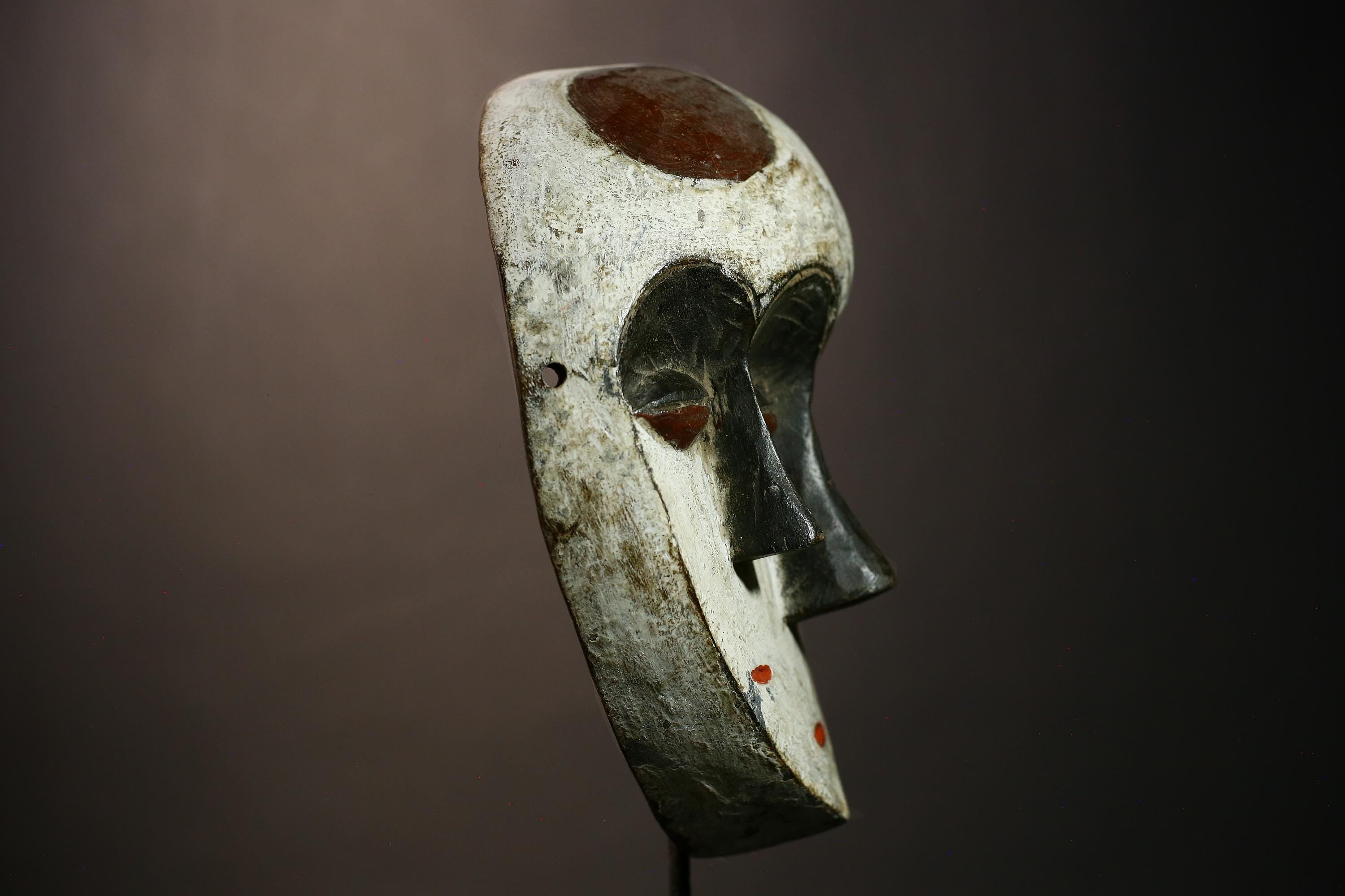 African Mask Art | Vintage Lega Multi Eyes | Congo Tribal Wall Décor | Handcrafted African Heritage | Unique Cultural Home Accent -G4628