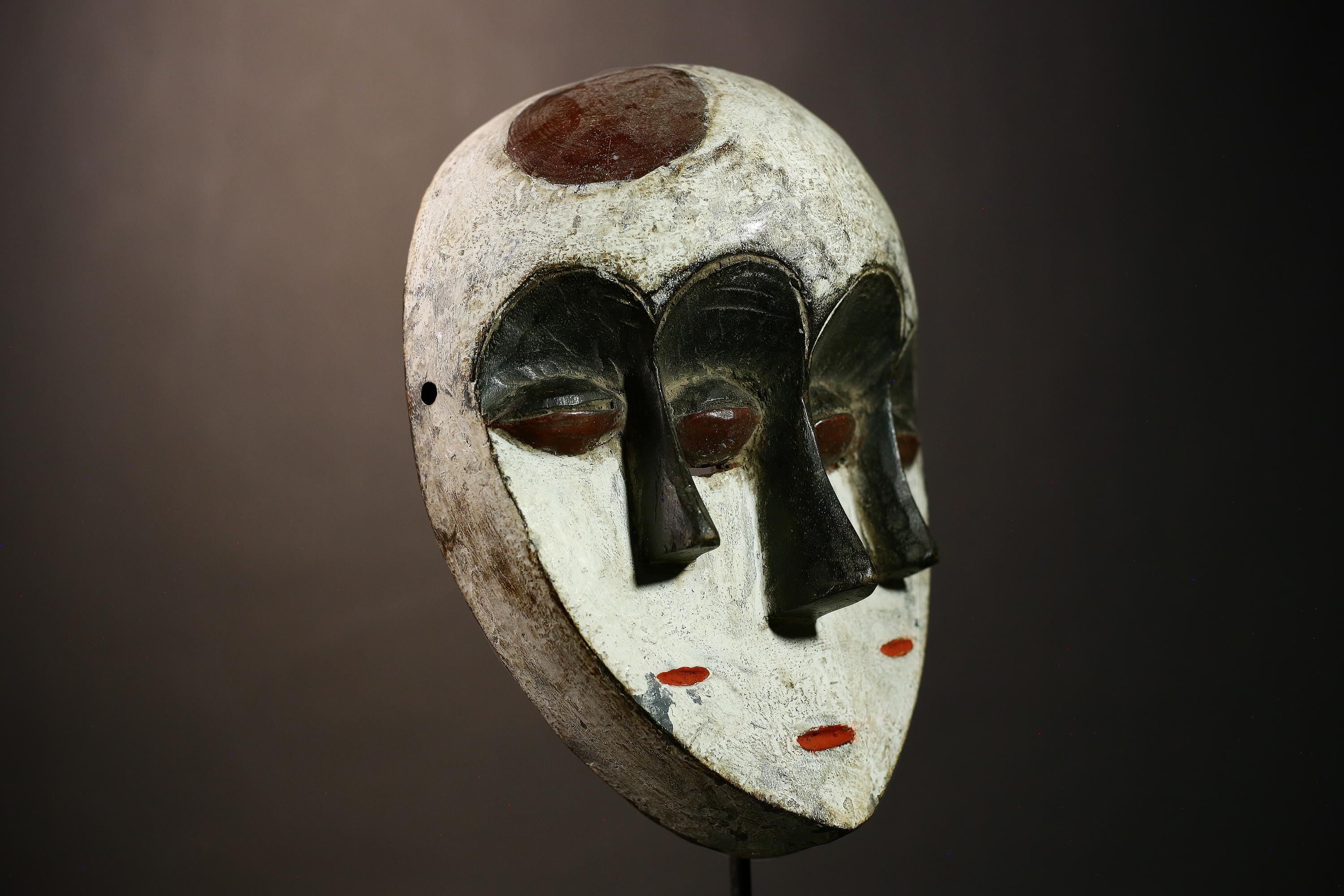 African Mask Art | Vintage Lega Multi Eyes | Congo Tribal Wall Décor | Handcrafted African Heritage | Unique Cultural Home Accent -G4628