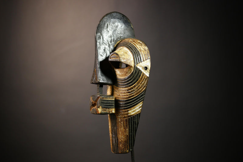 African Songye Mask Art | Unique Wooden Ethnic Decor | Handcrafted Home Accent | Congo Cultural Artifact | Art for Collectors-G4644