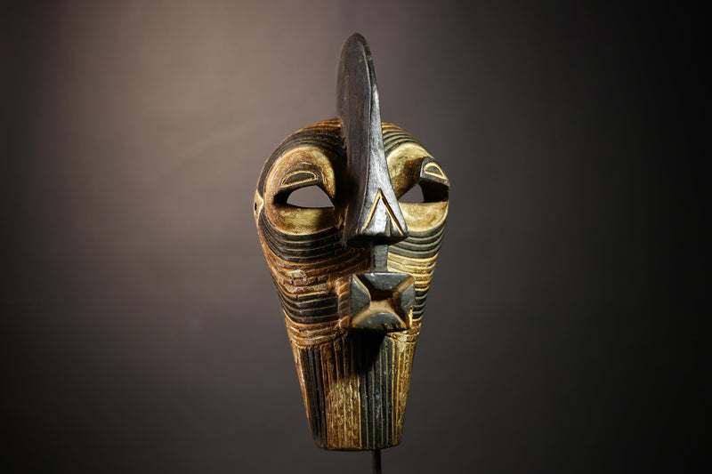 African Songye Mask Art | Unique Wooden Ethnic Decor | Handcrafted Home Accent | Congo Cultural Artifact | Art for Collectors-G4644