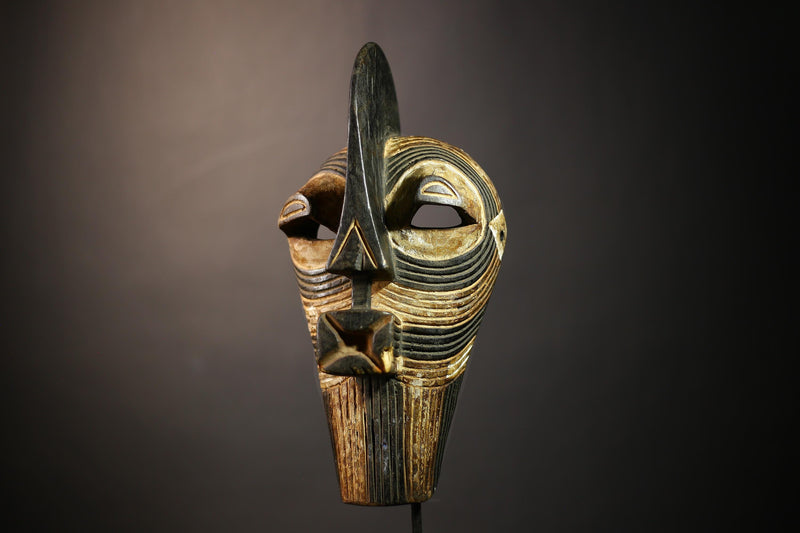 African Songye Mask Art | Unique Wooden Ethnic Decor | Handcrafted Home Accent | Congo Cultural Artifact | Art for Collectors-G4644