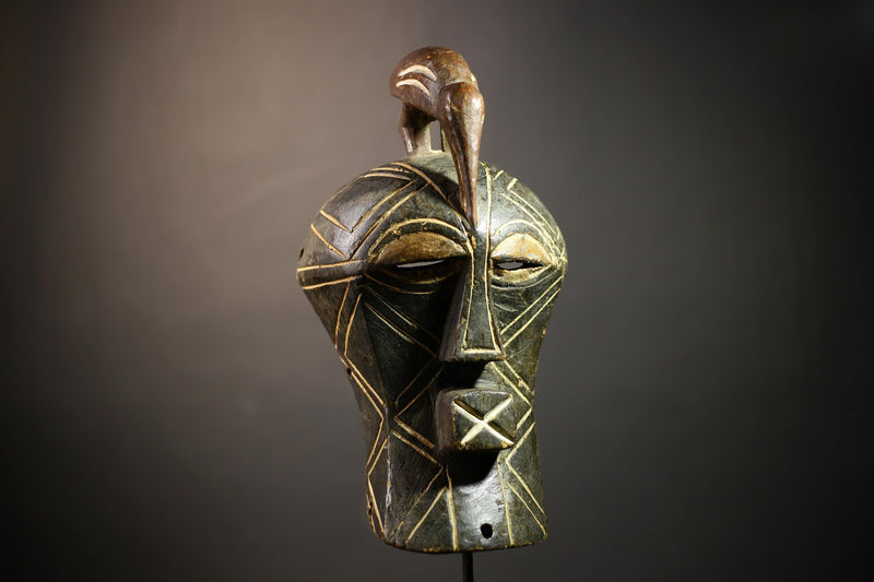 African Songye Mask Art | Unique Congo Tribal Wooden Wall Decor | Ethnic Home Accent | Handcrafted Cultural Decor Piece-G4642