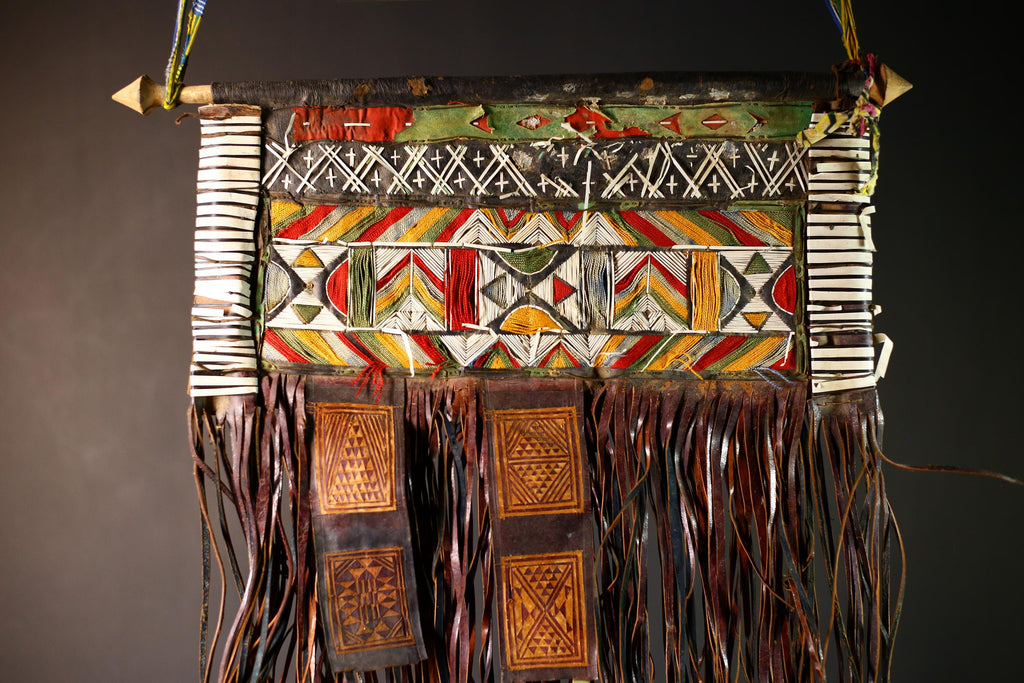 African Taureg Tent Panel | Authentic Tribal Art | Handcrafted Collectible | Unique Home Decor | Folk Art Masterpiece-G4637