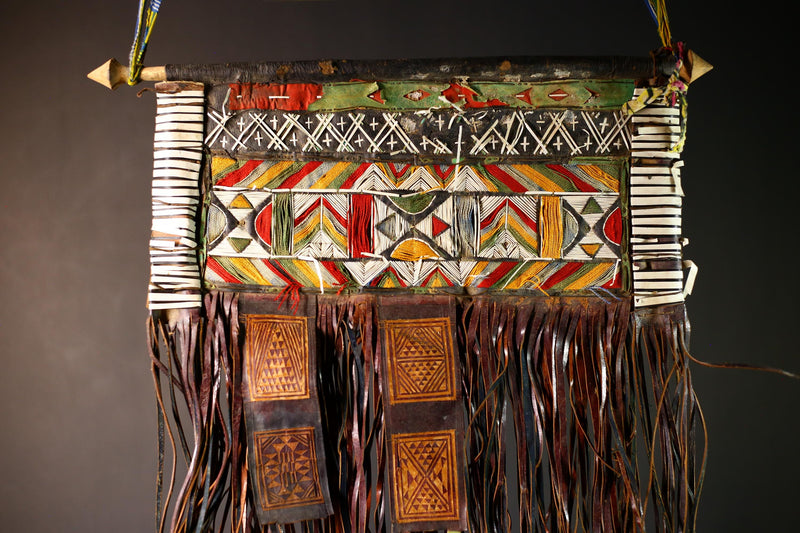 African Taureg Tent Panel | Authentic Tribal Art | Handcrafted Collectible | Unique Home Decor | Folk Art Masterpiece-G4637