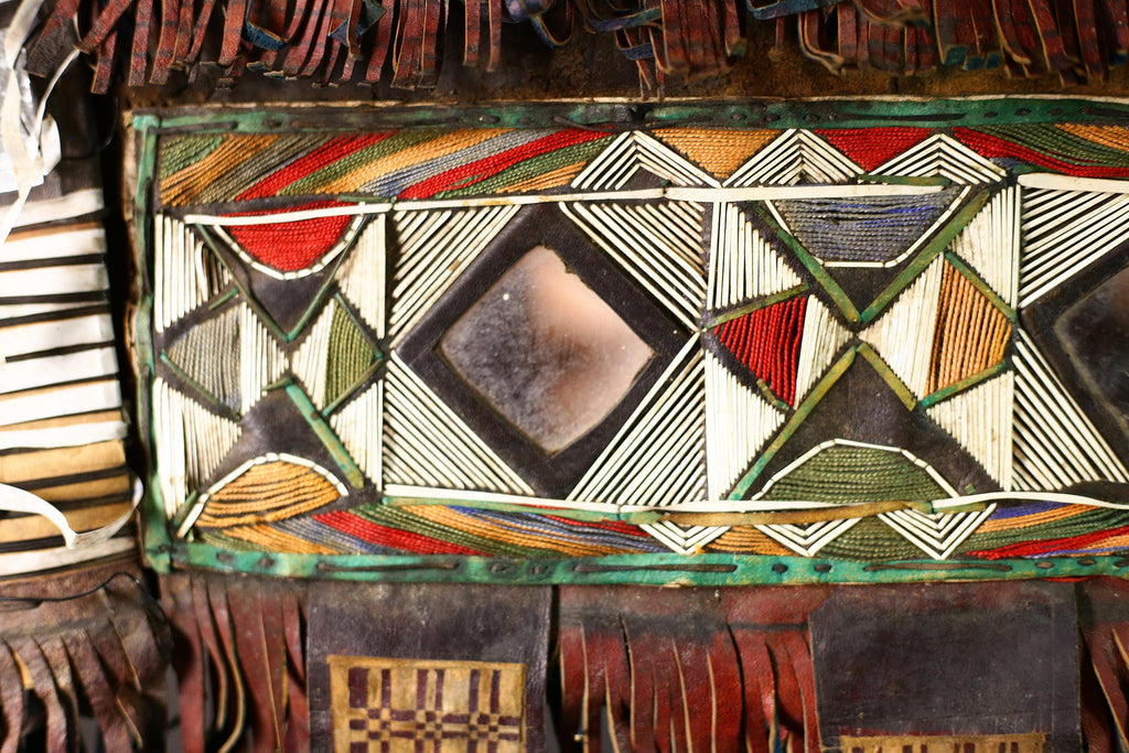 African Taureg Tent Panel | Authentic Tribal Art | Handcrafted Collectible | Unique Home Decor | Folk Art Masterpiece-G4640