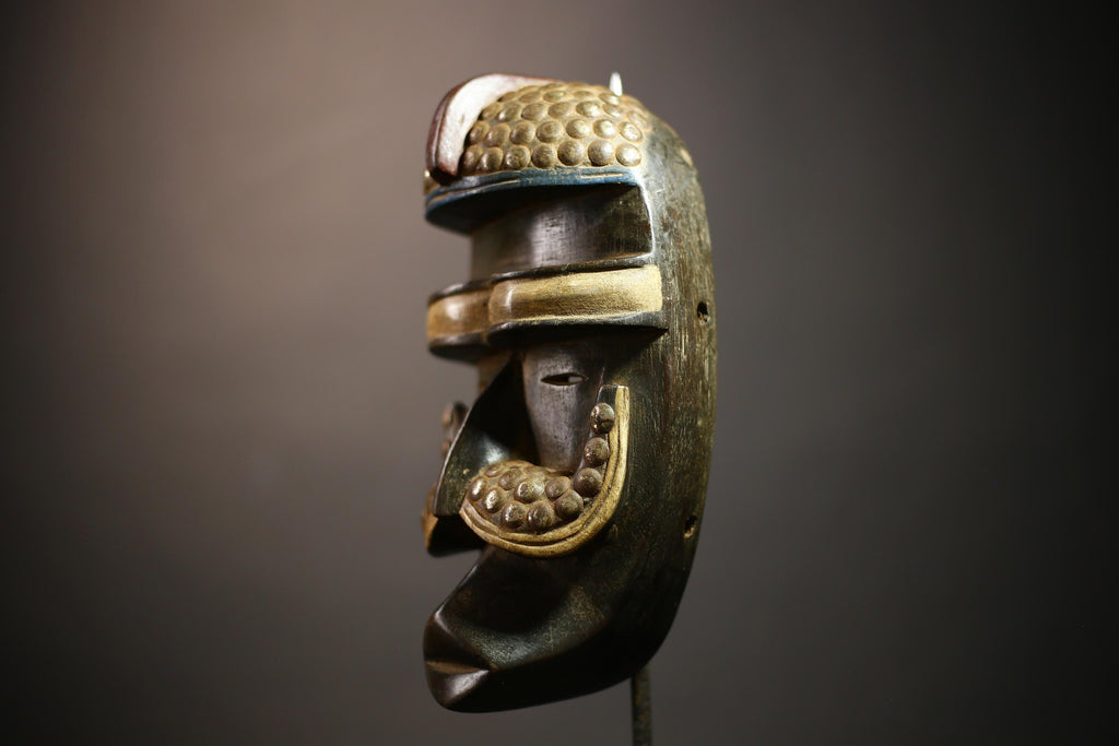 African Tribal Mask Wall Art | Ngere Headband Decor | Liberia Ethnic Design | Unique Home Décor for Collectors-G4648
