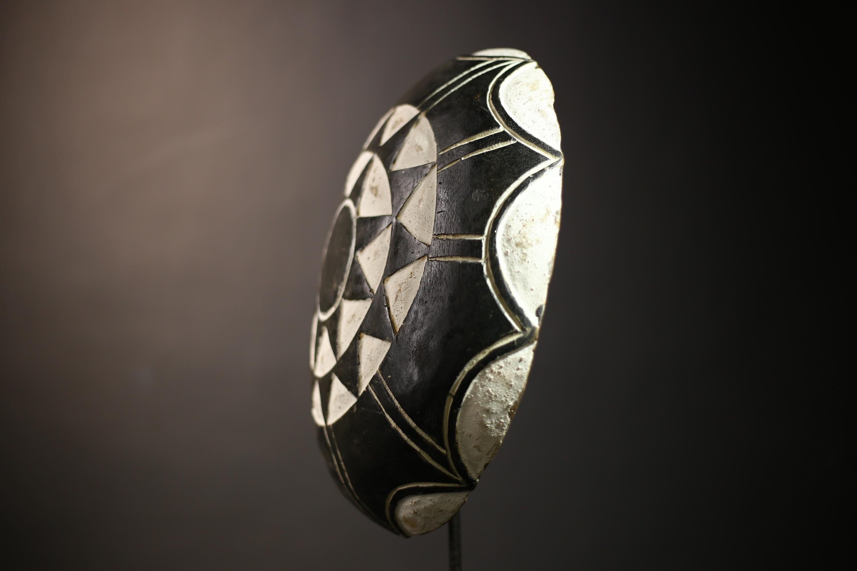 African Shield Antique | Tribal Face Shields Art | Vintage Songye Collection | Authentic Cultural Decor | Handcrafted Wall Piece-G4658
