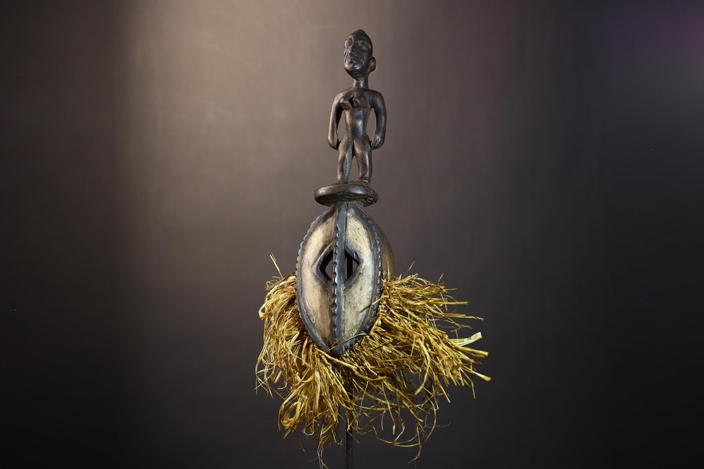 African Mossi Mask with Raffia | Authentic Tribal Art from Burkina Faso | Unique Handcrafted Decor | Cultural Wall Art Piece Gift-G4800