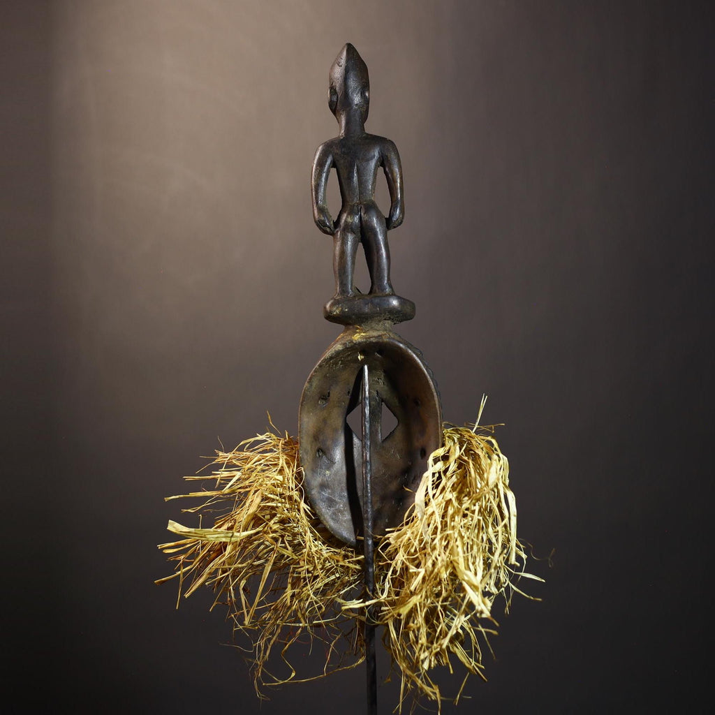 African Mossi Mask with Raffia | Authentic Tribal Art from Burkina Faso | Unique Handcrafted Decor | Cultural Wall Art Piece Gift-G4800