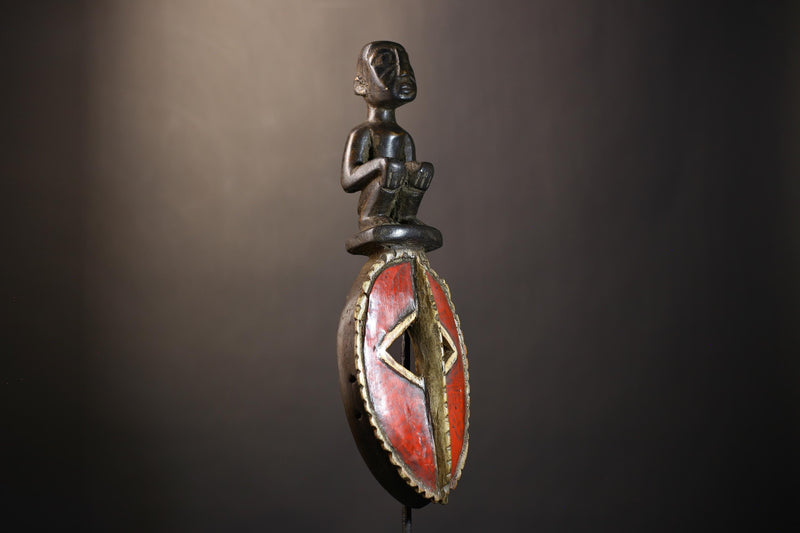 African Mossi Mask Red Color | Handcrafted Tribal Art from Burkina Faso | Unique Cultural Wall Decor | Artisan Home Accent Gift Idea-G4799