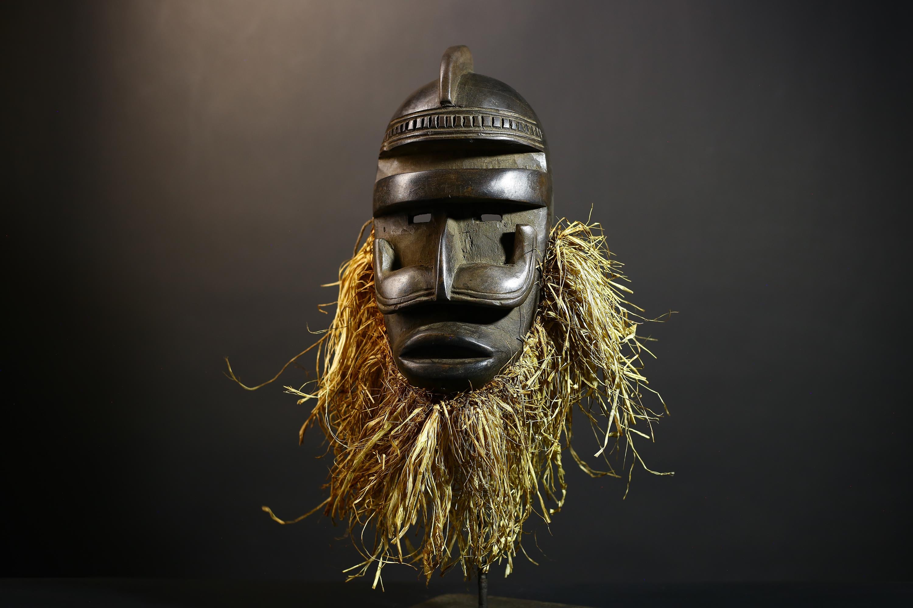 African Dan Kran Wooden Mask | Unique Tribal Sculpture Wall Art | Handcrafted Decor Piece | Cultural Accent for Home Decor-G4794