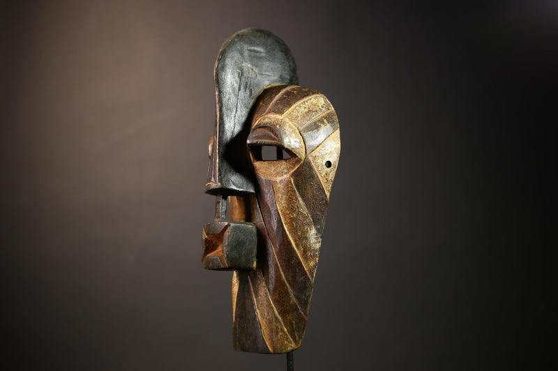 African Tribal Mask | Kifwebe Wood Art | Unique Decor | Songye Design | Handcrafted Artisan Piece | Home Decoration-G4661