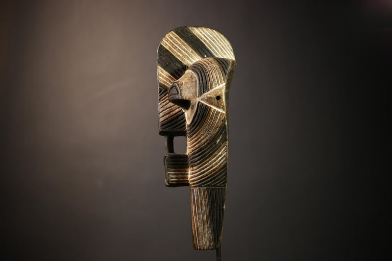 African Tribal Mask | Songye Kifwebe Carving | Unique Wooden Art | Vertical Design | Ethnic Home Decor | Handcrafted Accent Piece-G4662