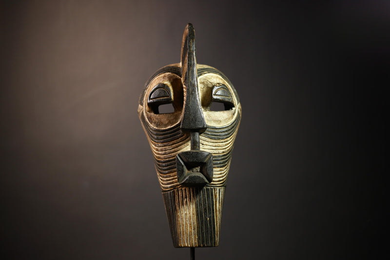 African Tribal Mask | Songye Kifwebe Carving | Unique Wooden Art | Vertical Design | Ethnic Home Decor | Handcrafted Accent Piece-G4662