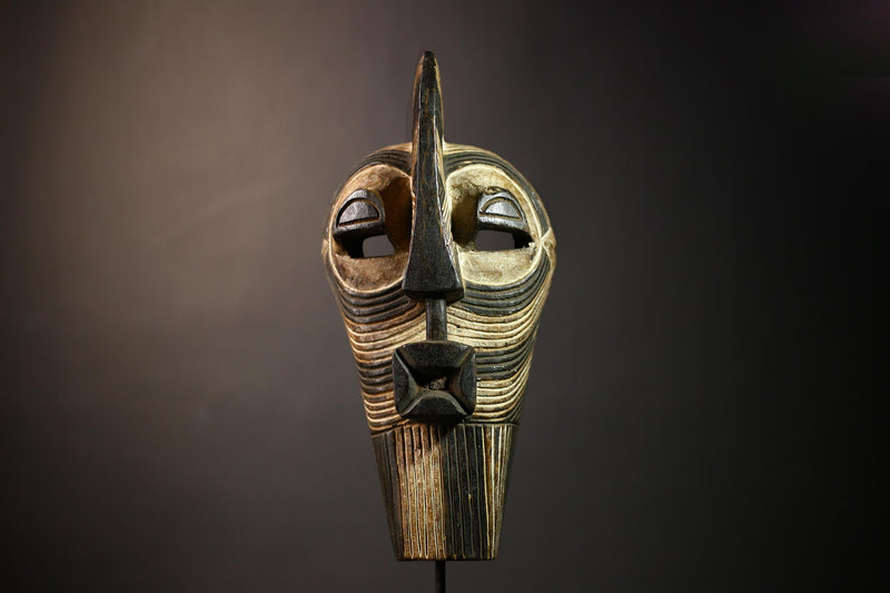 African Tribal Mask | Songye Kifwebe Carving | Unique Wooden Art | Vertical Design | Ethnic Home Decor | Handcrafted Accent Piece-G4662