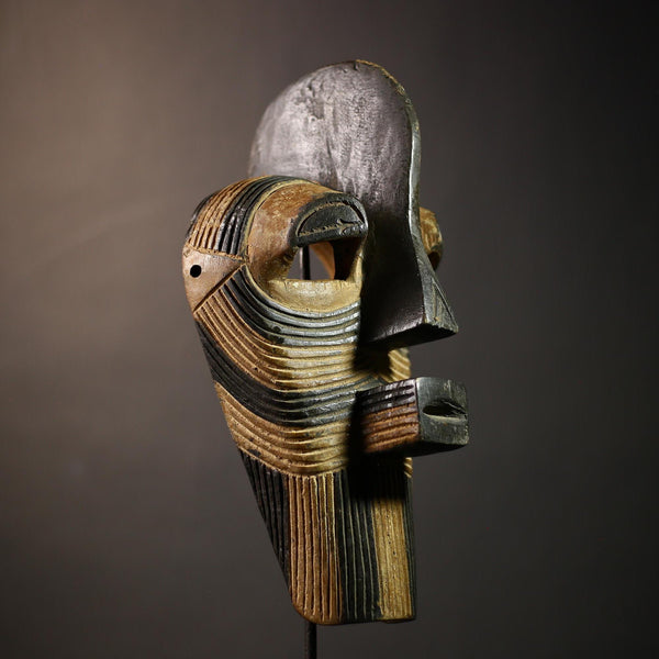 African Tribal Mask | Handcrafted Wood Art | Songye Kifwebe Design | Authentic Decor | Unique Wall Hanging | Cultural Accent Piece-G4665