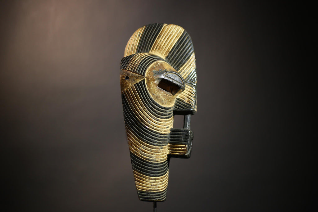 African Tribal Mask | Unique Kifwebe Wood Art | Carved Vertical Design | Handcrafted Decor Piece | Cultural Wall Hanging | Ethnic -G4667