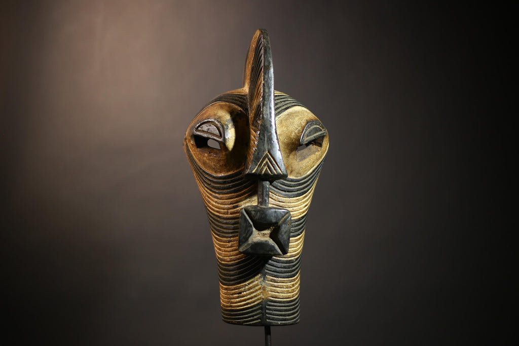 African Tribal Mask | Unique Kifwebe Wood Art | Carved Vertical Design | Handcrafted Decor Piece | Cultural Wall Hanging | Ethnic -G4667