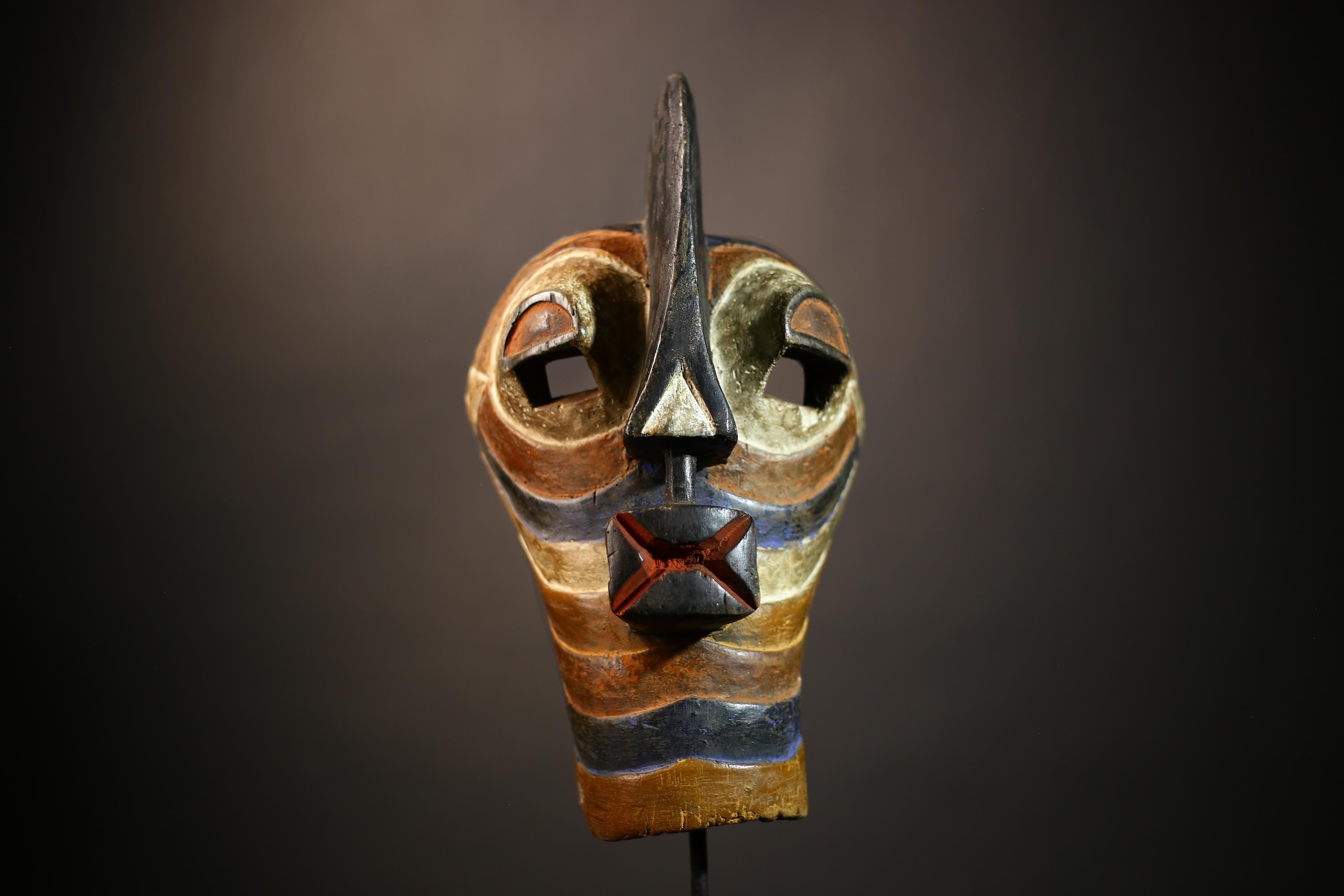 African Antique Mask | Songye Kifwebe Tribal Art | Unique Home Decor | Handcrafted Artwork Piece | Cultural Accent Wall Decor | Design-G4670