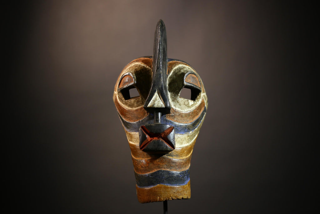 African Antique Mask | Songye Kifwebe Tribal Art | Unique Home Decor | Handcrafted Artwork Piece | Cultural Accent Wall Decor | Design-G4670