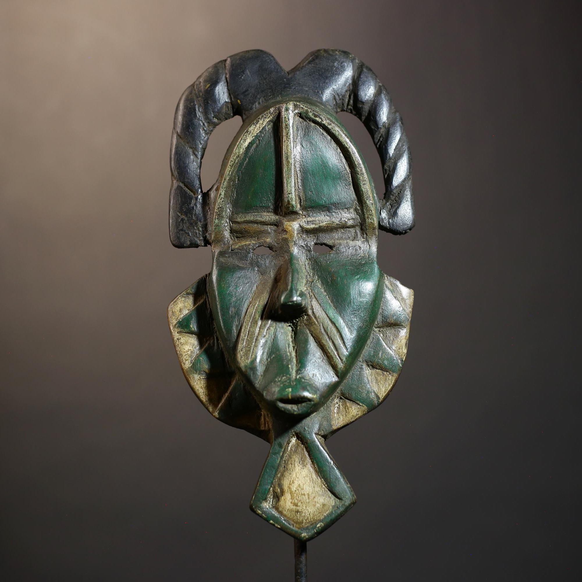 Africa Guro Style Mask | Vintage Hand Carved Wood Art | Tribal Sculpture Decor | Ethnic Home Accent | Unique Cultural Piece Collectors-G4814