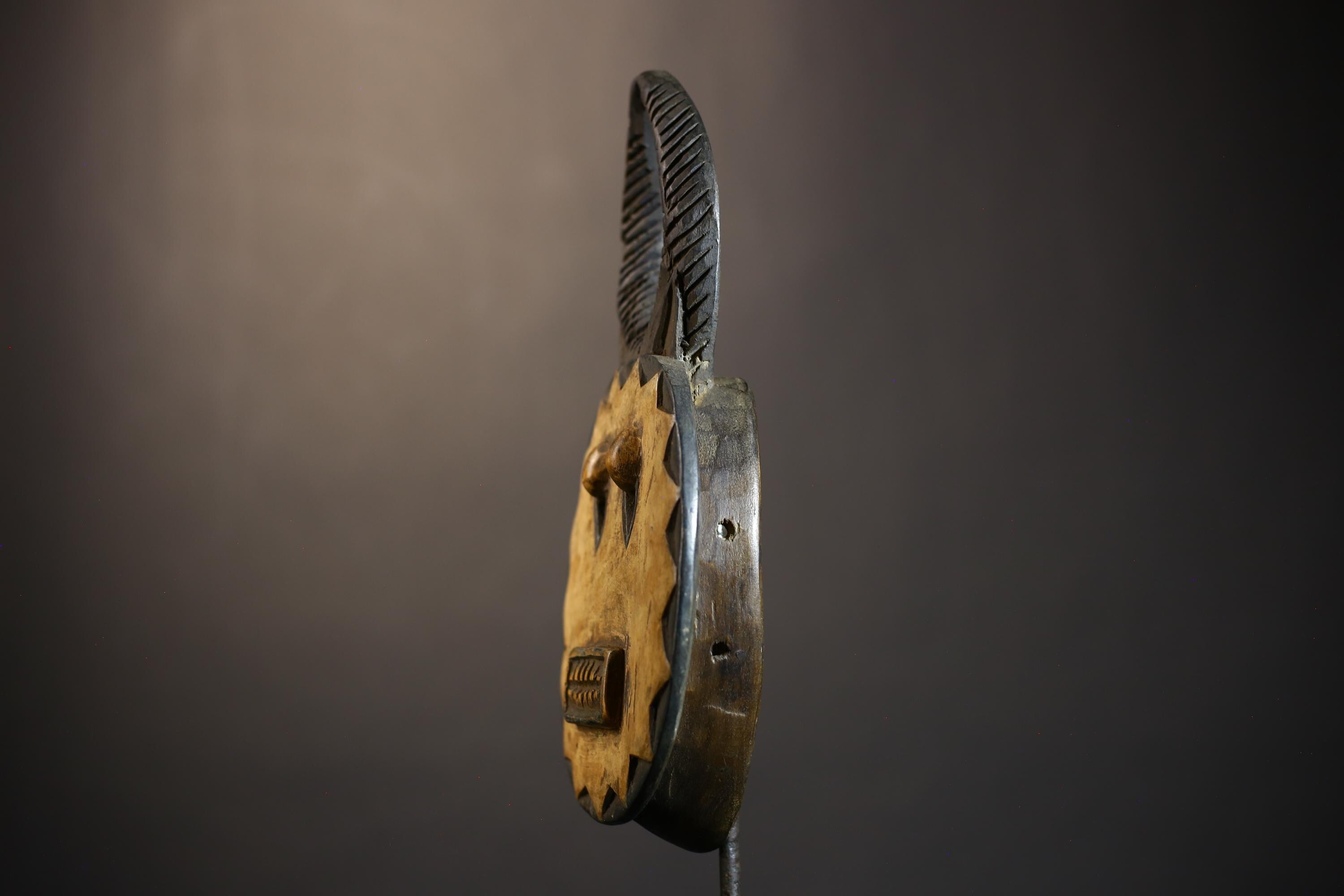 African Goli Mask Wall Art | Unique Wooden Tribal Decor | Handcrafted Art Piece for Home | Cultural Wall Hanging-G4812