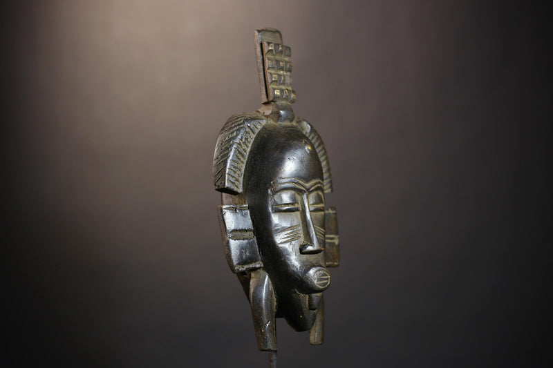 African Vintage Senufo Mask | Unique Kpelie Art | Cultural Wall Décor Piece | Authentic Ethnic Accent | Exquisite Tribal Decoration-G4810