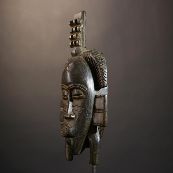 African Vintage Senufo Mask | Unique Kpelie Art | Cultural Wall Décor Piece | Authentic Ethnic Accent | Exquisite Tribal Decoration-G4810