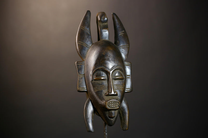 African Vintage Senufo Mask | Unique Kpelie Art | Cultural Wall Décor Piece | Authentic Ethnic Accent | Exquisite Tribal Decoration-G4809