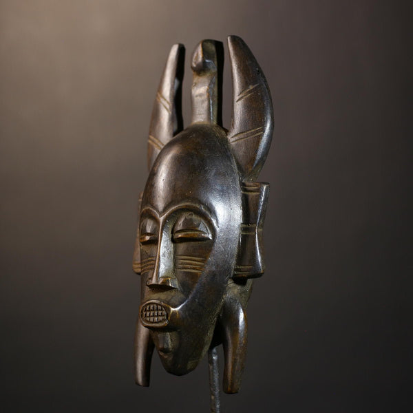 African Vintage Senufo Mask | Unique Kpelie Art | Cultural Wall Décor Piece | Authentic Ethnic Accent | Exquisite Tribal Decoration-G4809