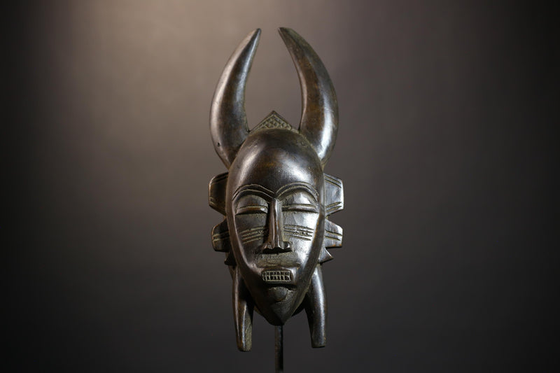 African Vintage Senufo Kpelie Mask | Unique Tribal Art | Cultural Wall Décor Piece | Authentic Ethnic Accent | Exquisite Home Decor-G4808