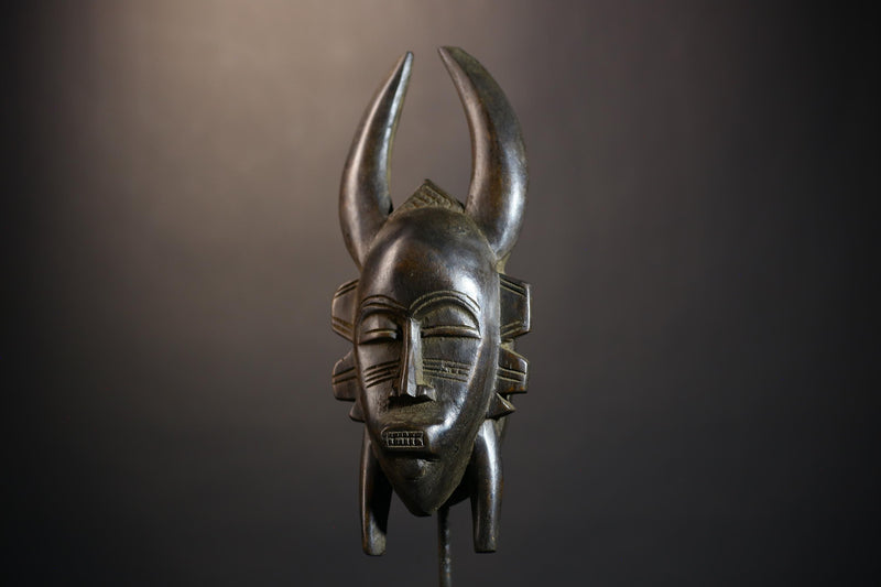 African Vintage Senufo Kpelie Mask | Unique Tribal Art | Cultural Wall Décor Piece | Authentic Ethnic Accent | Exquisite Home Decor-G4808