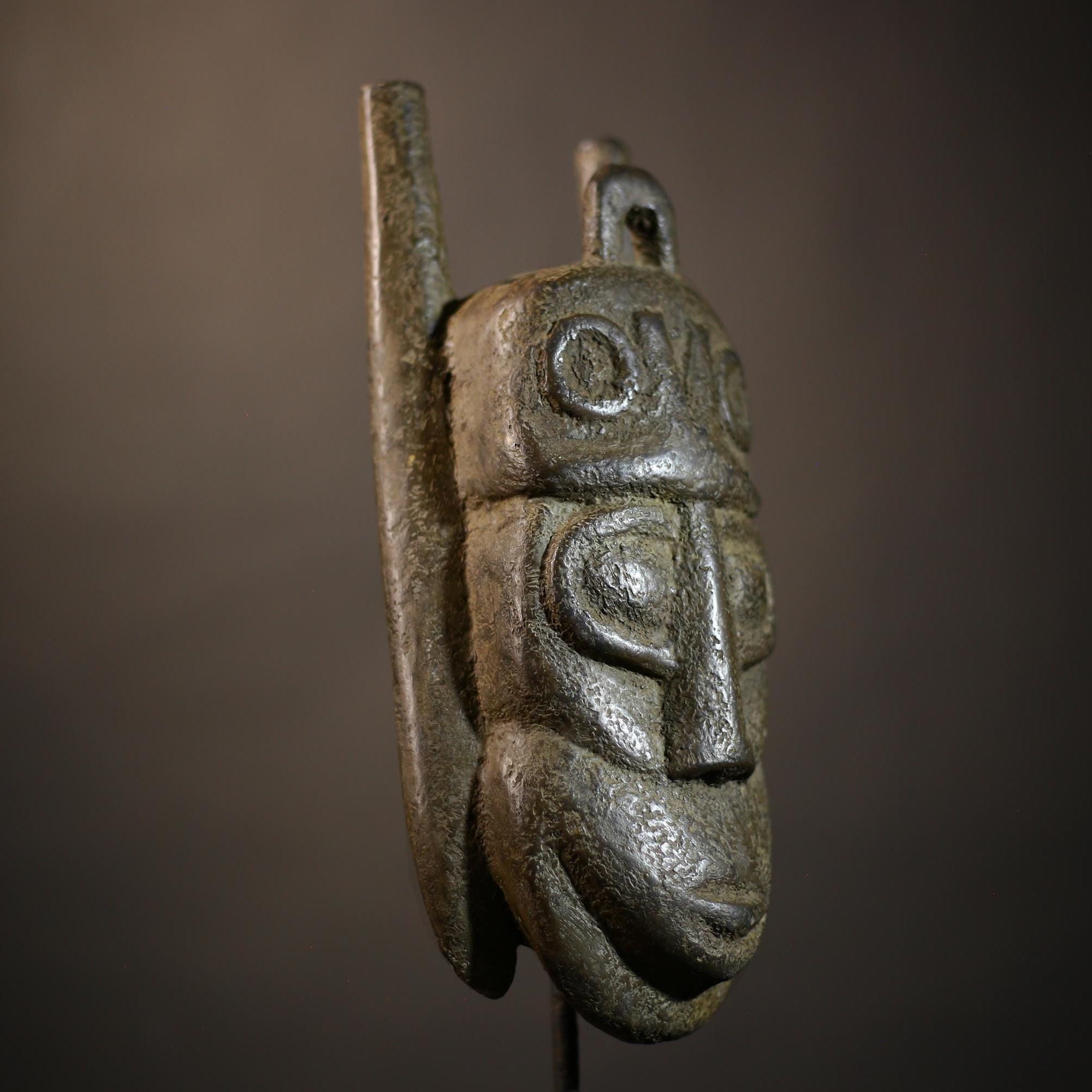 African Kuba Lele Mask | Hand Carved Tribal Art | Authentic Wall Decor | Unique Cultural Design | Ethnic Home Accent | Collectible-G4688