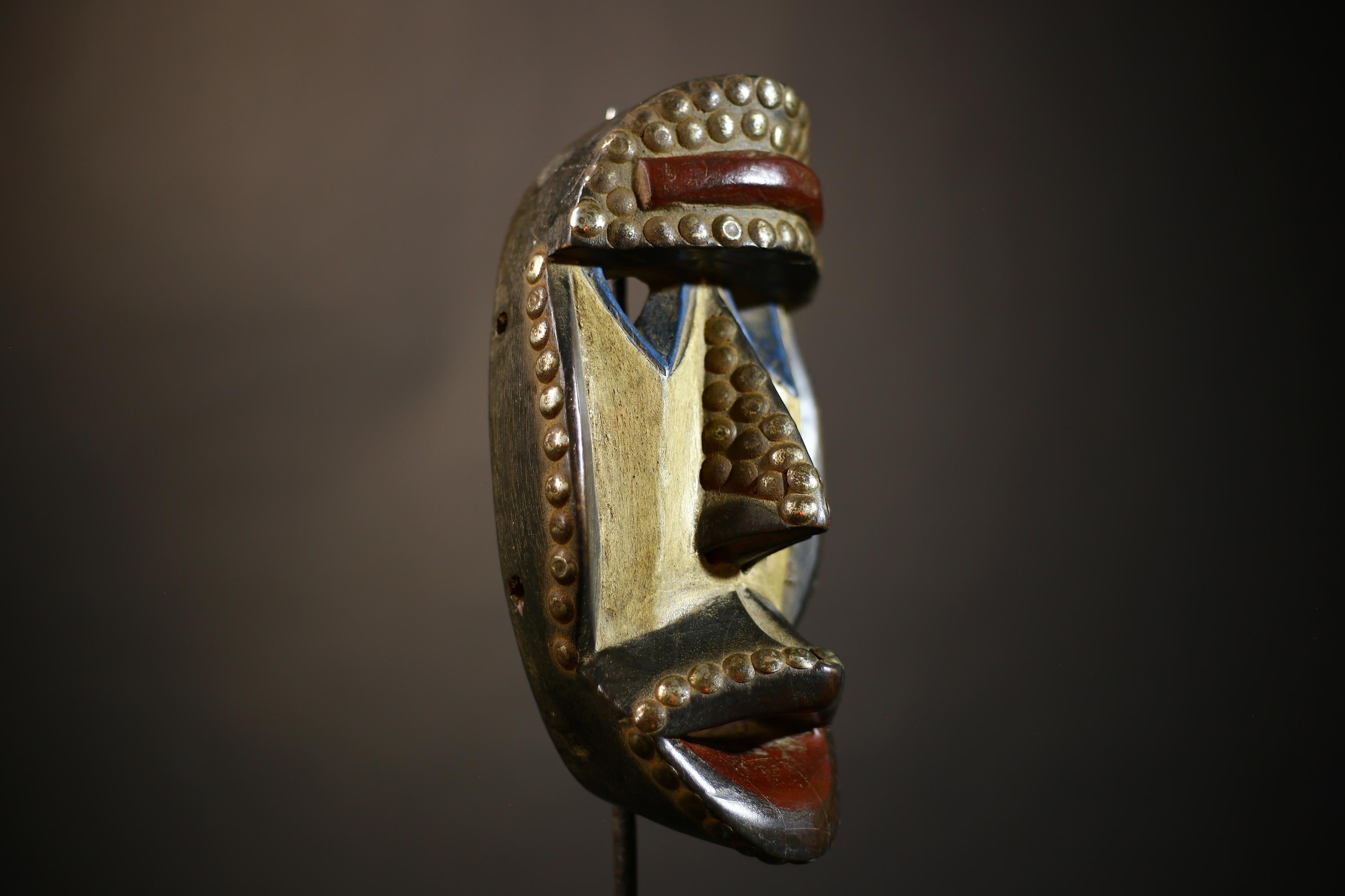 African Dan Mask | Vintage Hand Carved Wood | Tribal Face Art Decor | Unique Wall Hanging Piece | Ethnic Cultural Accent | Collector's-G4683